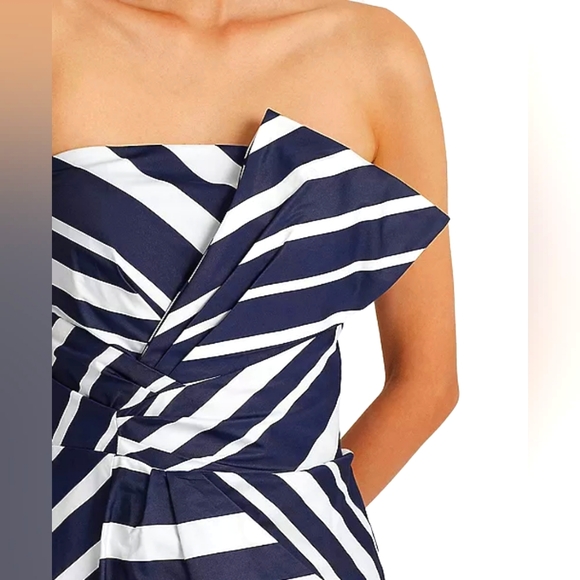 LAUREN RALPH LAUREN- Women's Striped Taffeta Strapless Cocktail Dress - Picture 4 of 4
